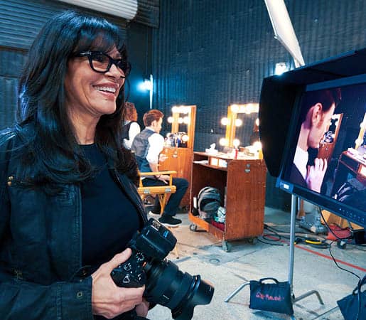 Woman holding a camera