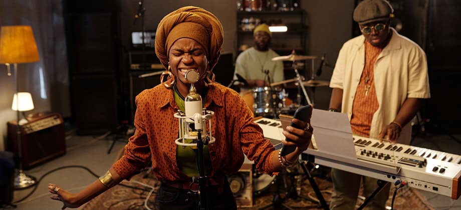 Band Rehearsing in Studio
