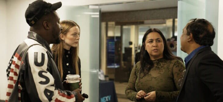 Community members network at First Entertainment Credit Union's Creators in Conversation networking event.