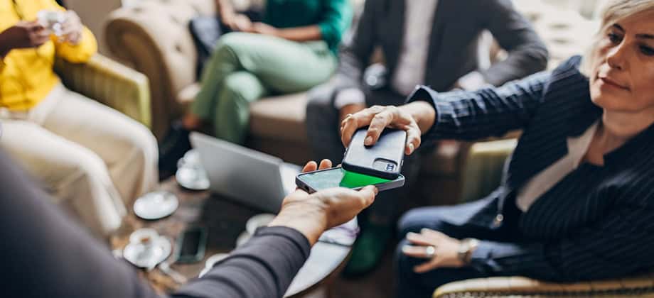 Person paying with digital wallet.